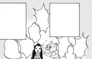 Inosuke teaching Nezuko to remember his name