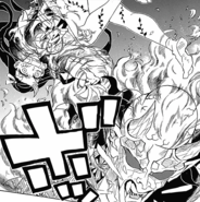 Nezuko setting Hantengu on fire CH125