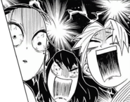 Suma, Hinatsuru, and Makio's shocked faces