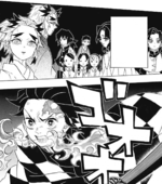 Tanjiro uses Hinokami Kagura against Daki